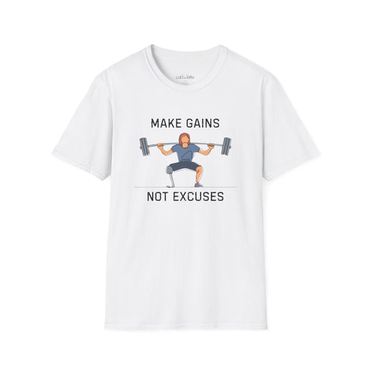 MAKE GAINS NOT EXCUSES Female Competition Team T-Shirt - Unisex