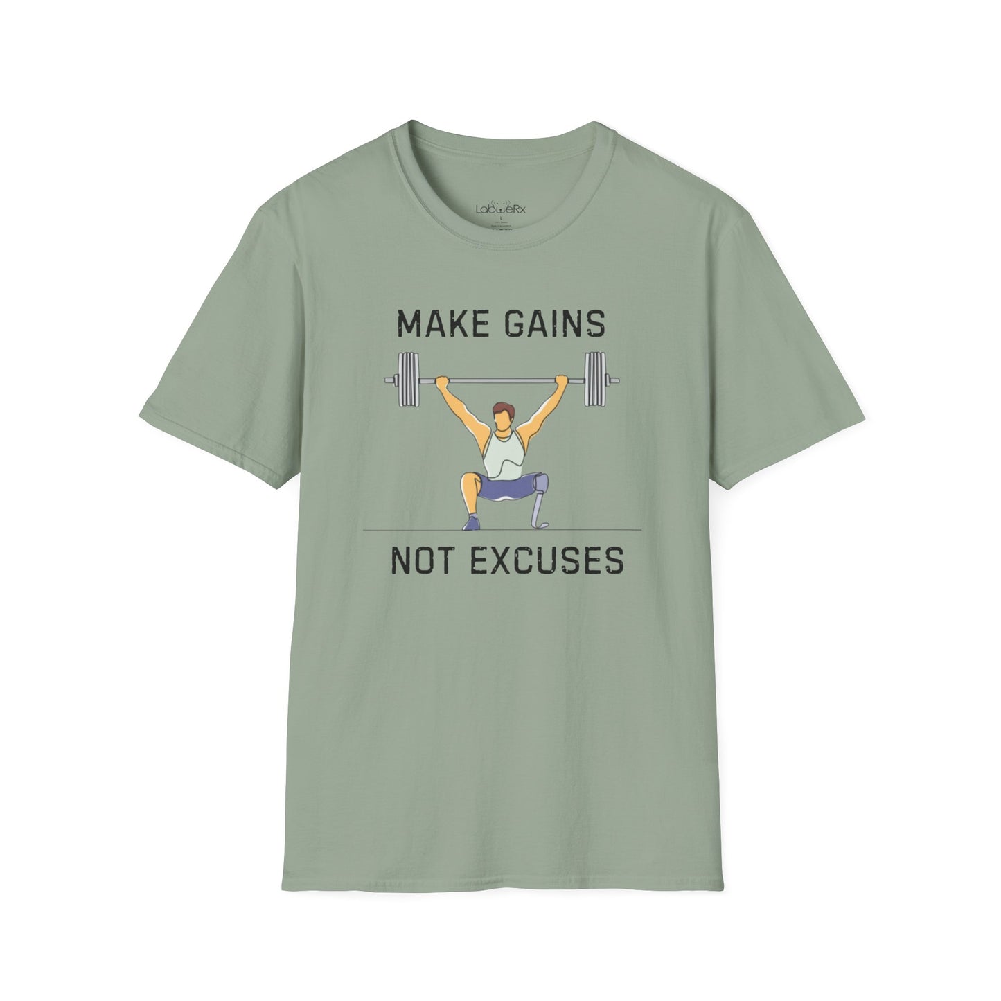 MAKE GAINS NOT EXCUSES Male Competition Team T-Shirt - Unisex