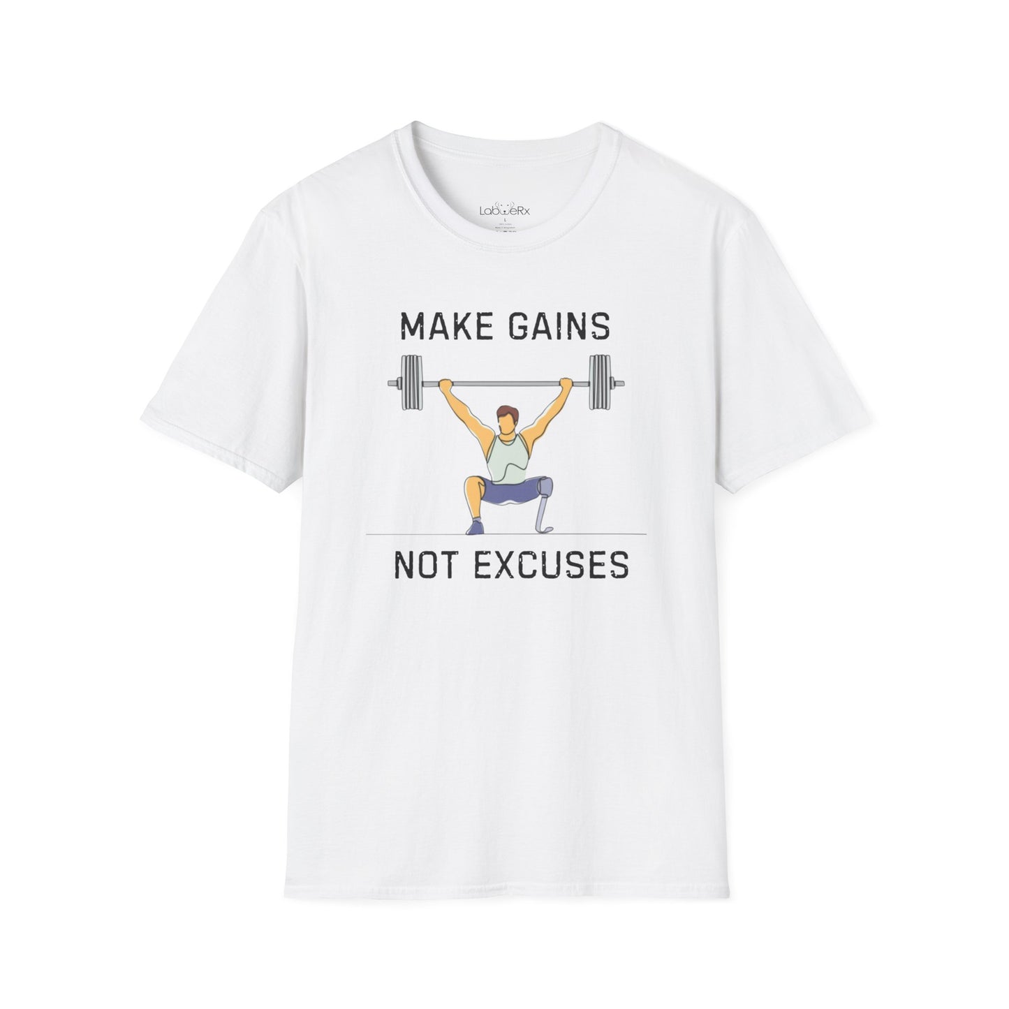 MAKE GAINS NOT EXCUSES Male Competition Team T-Shirt - Unisex